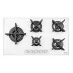 Cooktop a Gás Tramontina - Design Collection - Penta Glass Flat White