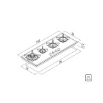 Cooktop a Gás Tramontina - Design Collection - Slim Glass Flat
