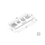 Cooktop a Gás Tramontina - Design Collection - Slim Glass Flat - White