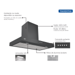 Coifa de Parede Tramontina - Dritta Wall - Black 90