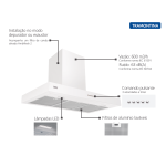 Coifa de Parede Tramontina - Dritta Wall - White 90