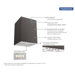Coifa de Ilha Tramontina - Square Isla Silent - Black Steel 40